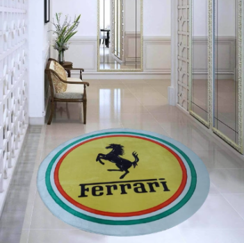 Ferrari yellow Logo round carpet!